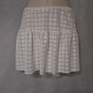 No Boundaries Bikini Swim Skirt Cover Up Womens Large White Eyelet New With Tags